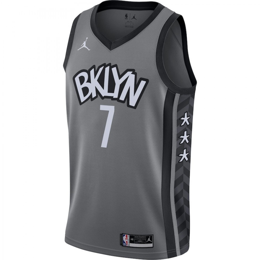 Men's Brooklyn Nets Kevin Durant #7 Jordan Gray 2020/21 Swingman Jersey - Statement Edition-Pro Kit Vault | Brand New 26/27 Sports Jerseys
